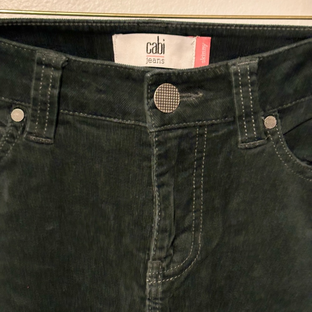Cabi women’s size 6 skinny corduroy , dark green pants
